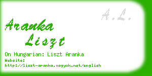 aranka liszt business card